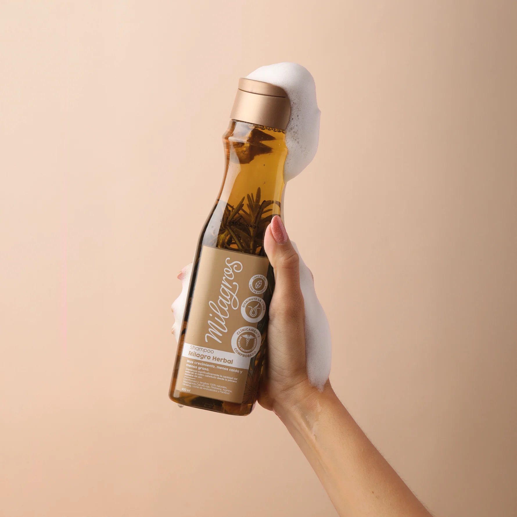 SHAMPOO MILAGRO HERBAL CON ROMERO Y JENGIBRE – MILAGROS BEAUTY - Imagen 3